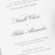 Classic Script Wedding Invitations - Sample