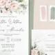 Pink Wedding Invitation, floral wedding invite, Invite with rsvp, Editable invitation template, blush pink invitation, editable, LILIAN