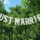 Just Married Wedding Bunting - Mr and Mrs Party White Heart Decoration Banner