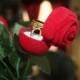 Ring box, rose ring box, velvet ring box, red ring box, flower ring box, ring holder