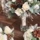 White wedding bouquet, bride bouquet, bridesmaid bouquet, rustic wedding flowers.