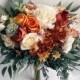 Bridal bouquets burnt orange, faux wedding bouquet, bridesmaid bouquets, rust bouquets, brown bouquets, orange silk bouquets wedding