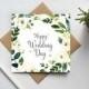 Happy Wedding Day Card - Floral Wreath - Mr and Mrs Congratulations - Wedding Card UK (GC157A)