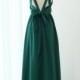 Forest green bridesmaid dress Maxi green backless party dress Dark green prom dress cocktail dress floor length dress long bridesmaid dress