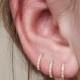 Gold Huggie Hoop Earrings Set, Tiny Cz Hoop Earrings, Second Hole Hoop Earrings, Cartilage Hoop, Minimalist Gold Conch Hoop, Pave Ring Hoops