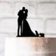 Guinea Pig Wedding Cake Topper With Bride Groom and 2 Guineas Silhouette