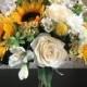 Sunflowers handtied bride bouquet- Yellow and cream sunflower wedding flowers