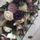 Shades of purple cascading bouquet, wedding flowers, sola wood flower