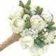 Real Touch Artificial White Ivory Peonies Hops Babys Breath Bridal Cascade Bouquet Bridesmaids Bouquets Prom Wedding Flowers CenterPieces