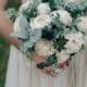 Wooden Flower Bouquet Dusty Blue, Boho Wedding Flower Bouquet, Eucalyptus Wedding Flowers, Sola Wood Flowers, Brides Wedding Bouquet