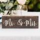 Mr And Mrs Wedding Signs - Wooden Table Sign - Rustic Table Decor - Wedding Table Centerpiece
