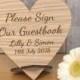 Wooden Please Sign Our Guestbook Plaque - Personalised Wedding Heart Table Sign