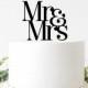 Mr & Mrs cake topper wedding script UK script swirly swirl engaged engagement glitter gold silver