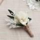 Buttonhole "Merite", boho wedding preserved flower accessory, flower brooch for groom, witness and groomsmen gift, dried and preserve flower