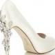 Comfortable and Glamorous Harriet Wilde Exclusive Sakura Silk Satin Peep Toe Bridal Wedding Pumps 