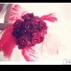 Unique Red Rose and Feather Wedding Bouquet ♥ Romantic Bridal Bouquet 
