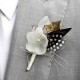 Black&white Boutonniere  for Groom 