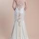Embroidered Illusion Back Gown ♥ Claire Pettibone Silk Mermaid Wedding Dress 
