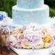 Gâteau de mariage bleu