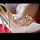 الدانتيل وأحذية الزفاف Rhinestoned سبركلي ♥ أحذية الزفاف بريق