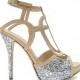 Обнаженная Серебряный Sparkly Свадебная обувь ♥ платформы Специальная обувь Люкс Дизайн