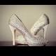 أحذية الزفاف الفضة سباركلي ♥ أحذية الزفاف بريق