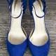 Blue Suede Wedding Shoes ♥ Vintage Bridal Shoes 