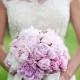 Lace Wedding Dress and Pink Peony Bouquet ♥ Lovely Bride Photography by Nancy Ray Photography 