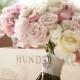 Pale Pink Wedding Farbpaletten ♥ Kristall Brosche & Satin-Band-Hochzeits-Blumenstrauß Griff