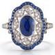 Luxury Sapphire Diamond Ring 