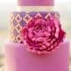 Pink and Purple Fondant Wedding Cake 