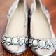 أحذية الزفاف - شقق الحرير