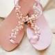 Chic and Comfortable Blush Wedding Sandals 