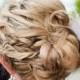 Pretty Wedding Braided Updo Hairstyle with Feather Hair Comb 