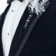 Feather Boutonniere, Black Bow Tie and  Gorgeous Tuxedo ♥ Unique Boutonniere for Groom 