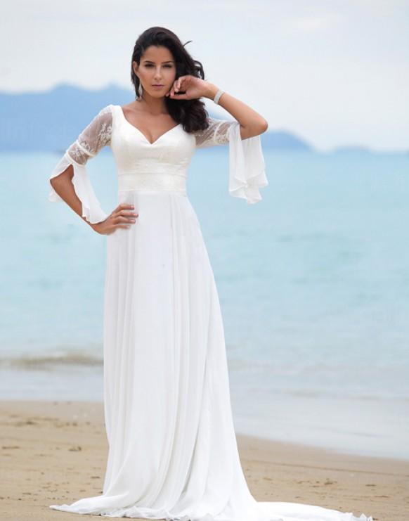 Your Sleeve Beach Wedding Gown Inspirations Weddbook