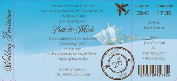 wedding photo - Perfectly Poised Boarding Pass Invite - DreamDay Invitations