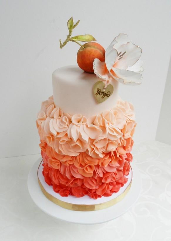 Coral Wedding Cake