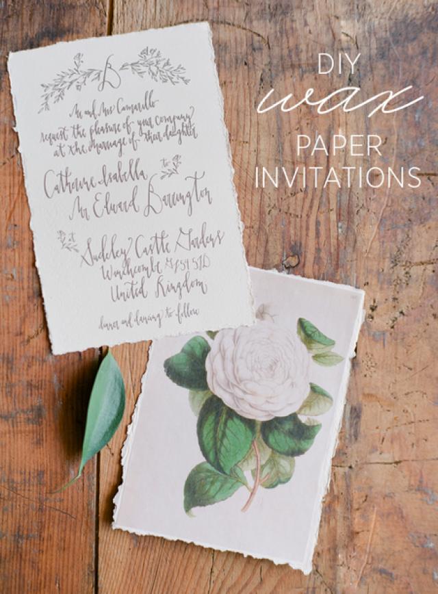wedding photo - Beautiful tutorial for wax paper wedding invitations