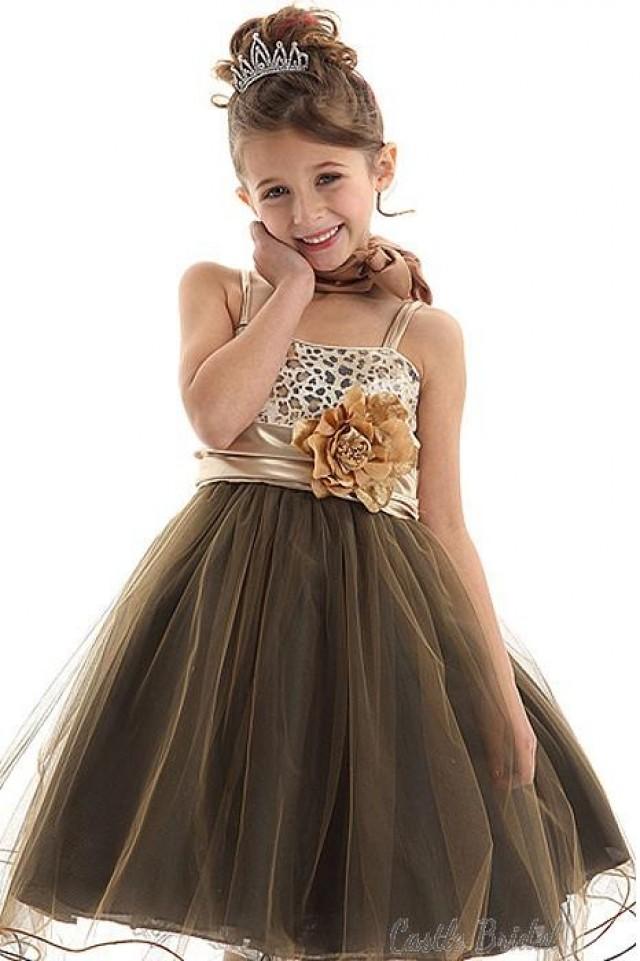 wedding photo - Floral Accent Tulle Flower Girl Dress