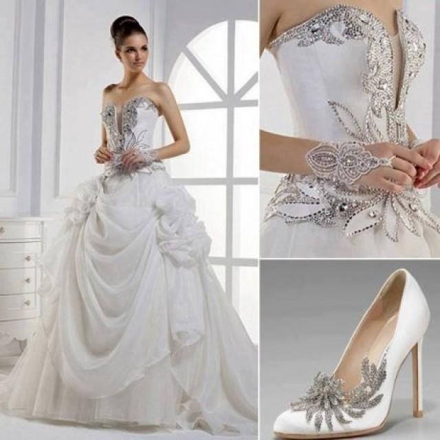wedding dress with silver