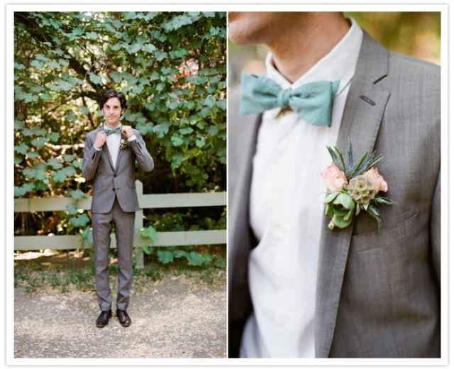 wedding photo - Turquoise Groom's Bow Tie 