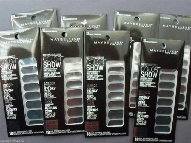8 Maybelline Color Show Mirror Effect Nail Stickers Platinum 8 Maybelline Color Show Mirror Effect Nail Stickers Platinum Standard 80