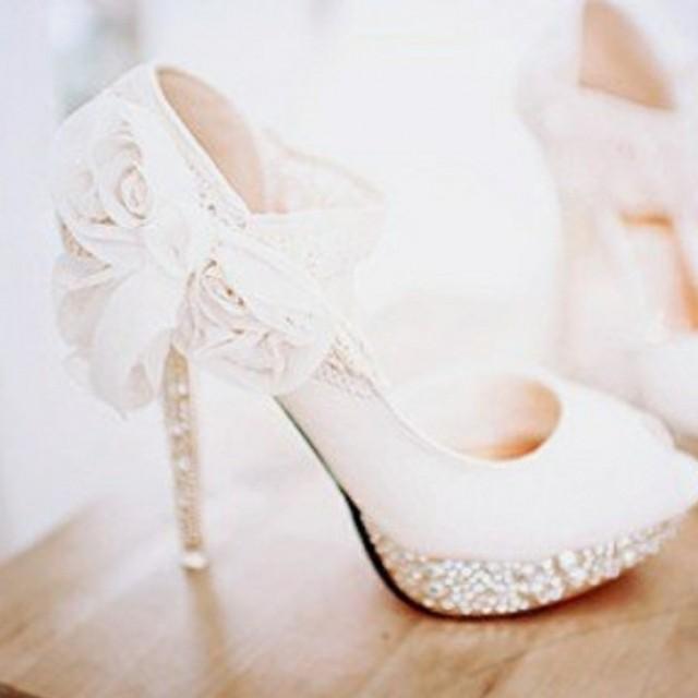 wedding photo - Lace chaussures de mariage