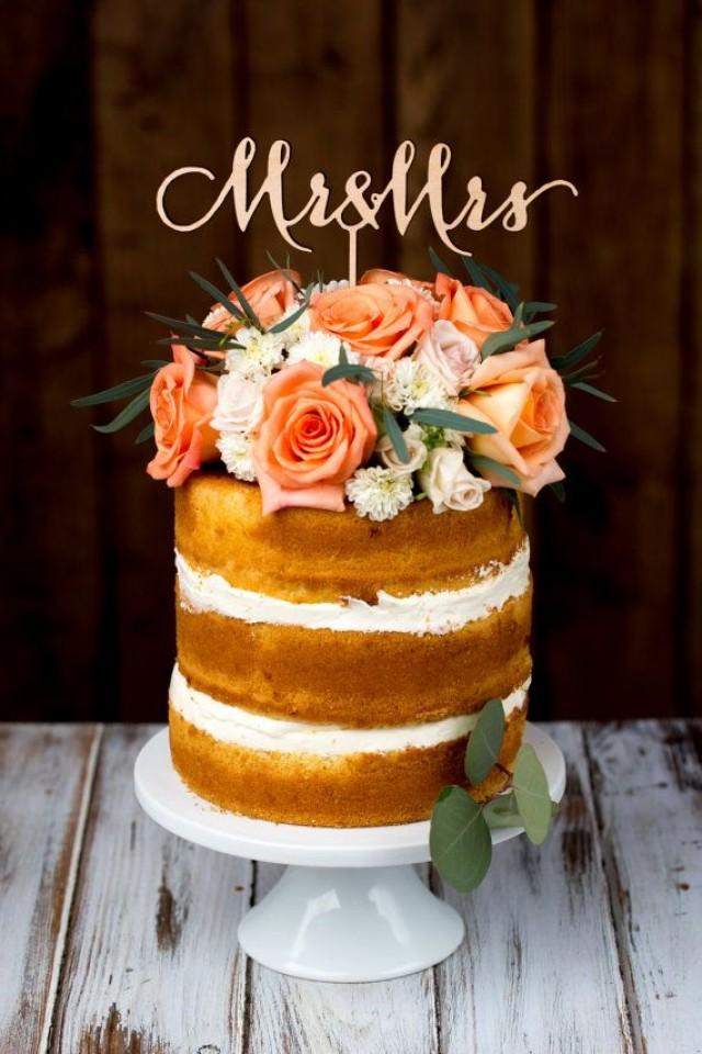 Wedding Cake Topper - Mr And Mrs - Birch