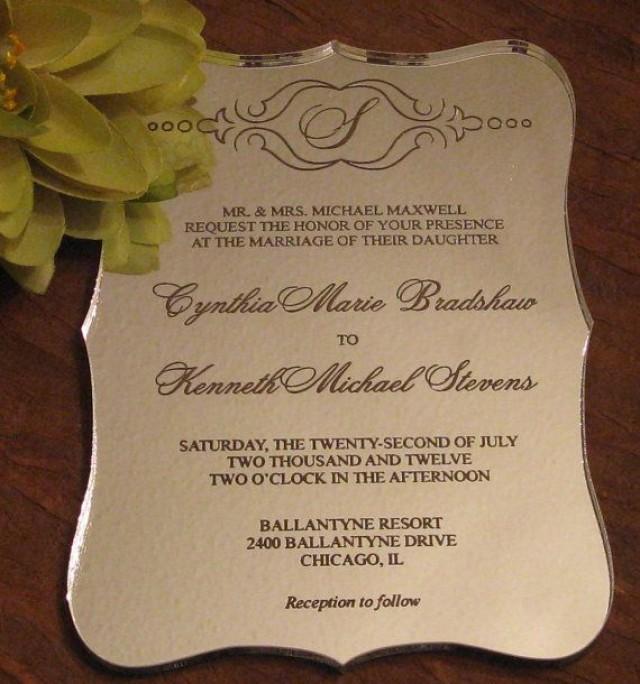 Silver Mirror Acrylic Wedding Invitation Sample 2049569 Weddbook