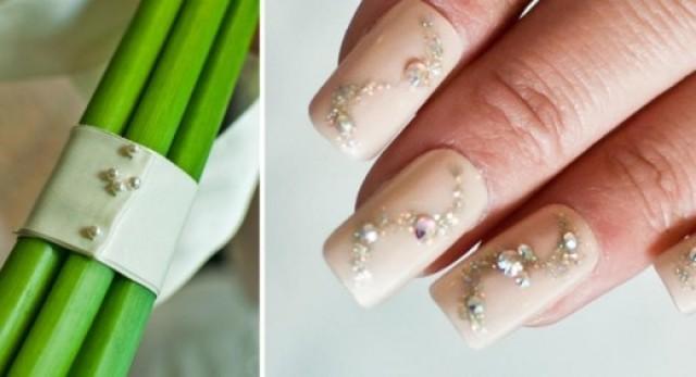 wedding photo - Nail art for the wedding ring to look good.