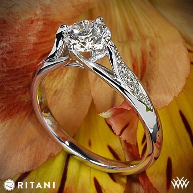 Platinum Ritani Modern Tulip Diamond Engagement Ring