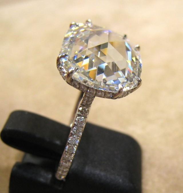 5.67-carat G FL Rose-cut Diamond Ring 