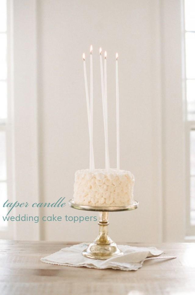 Taper Candle Wedding Cake Toppers, Long Candle Cake Topper Ideas Weddbook